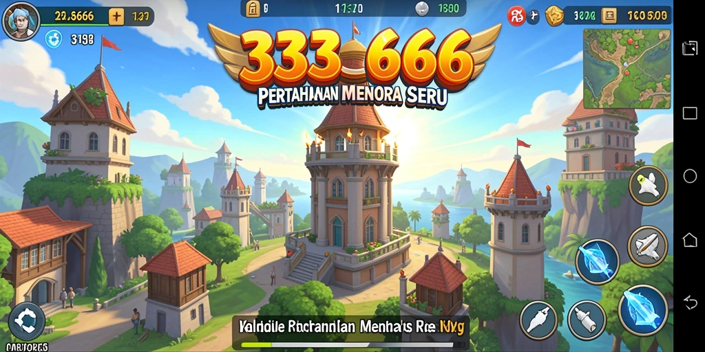 Gameplay seru di 333666 saat menghadapi gelombang musuh.