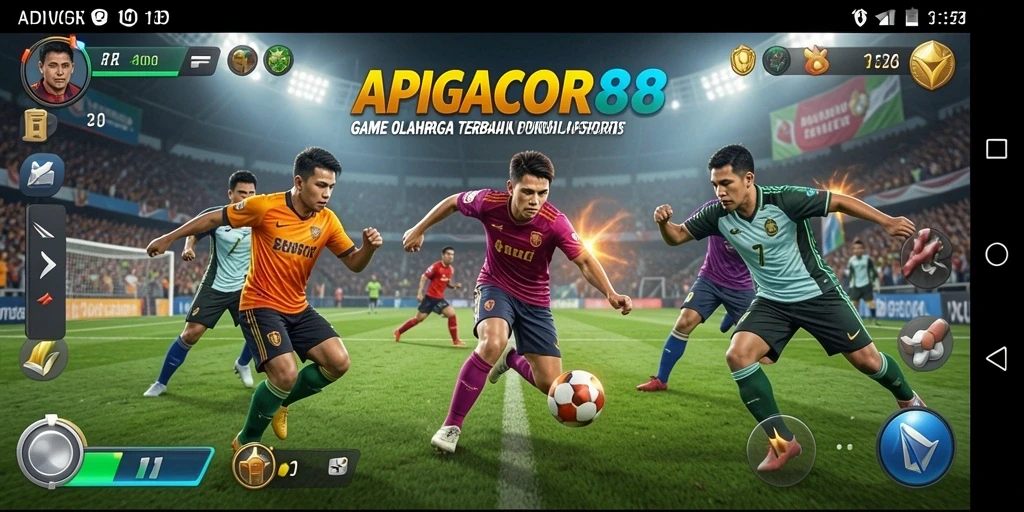 Screenshot APIGACOR88 menampilkan aksi seru dalam pertandingan olahraga.