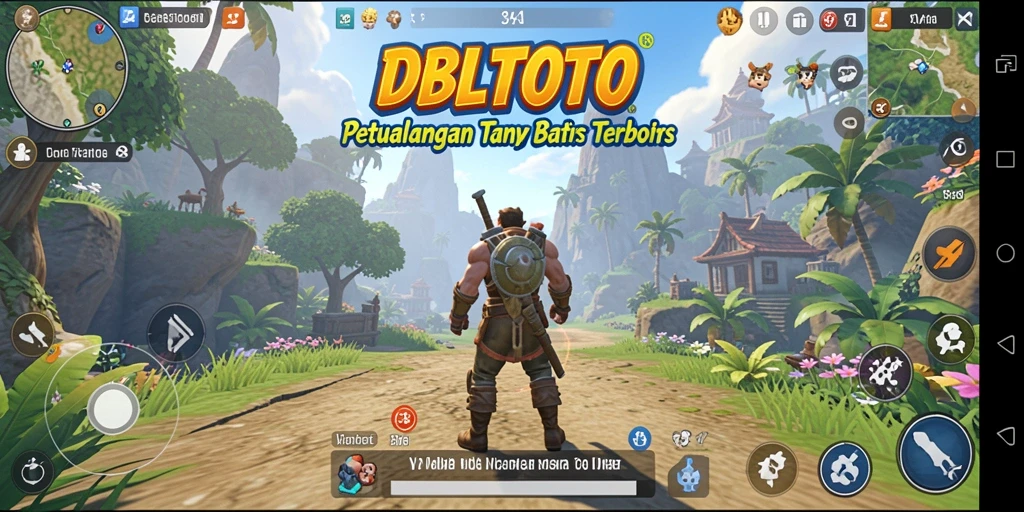 Tampilan gameplay DBLTOTO dengan eksplorasi tanah yang luas.