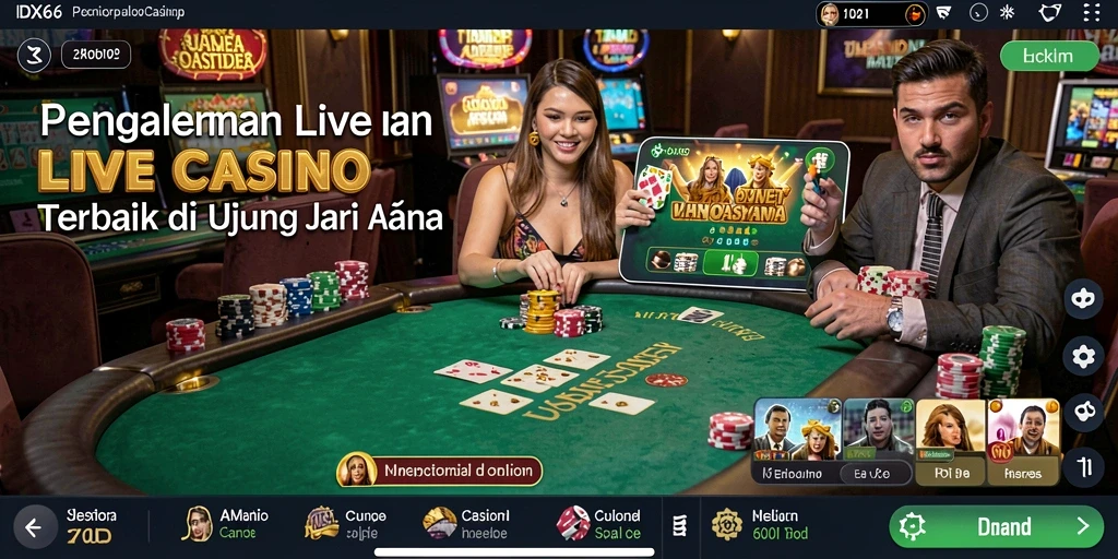 Tampilan menarik dari gameplay Live Casino yang menegangkan di IDX66.