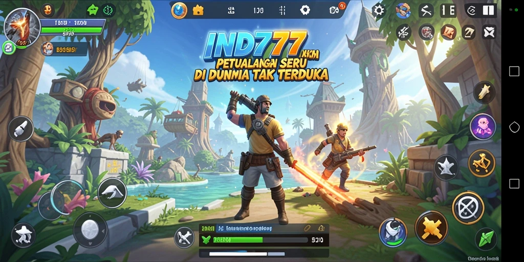 Screenshot menunjukkan aksi seru dalam gameplay petualangan IND777.