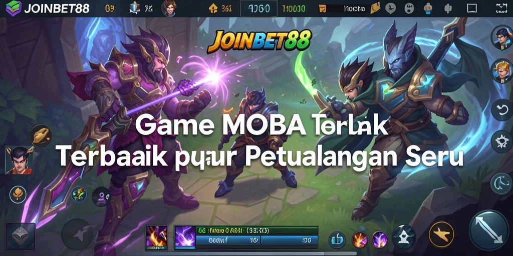 Tampilan gameplay seru dari JOINBET88 dengan karakter beraksi dalam pertempuran MOBA.