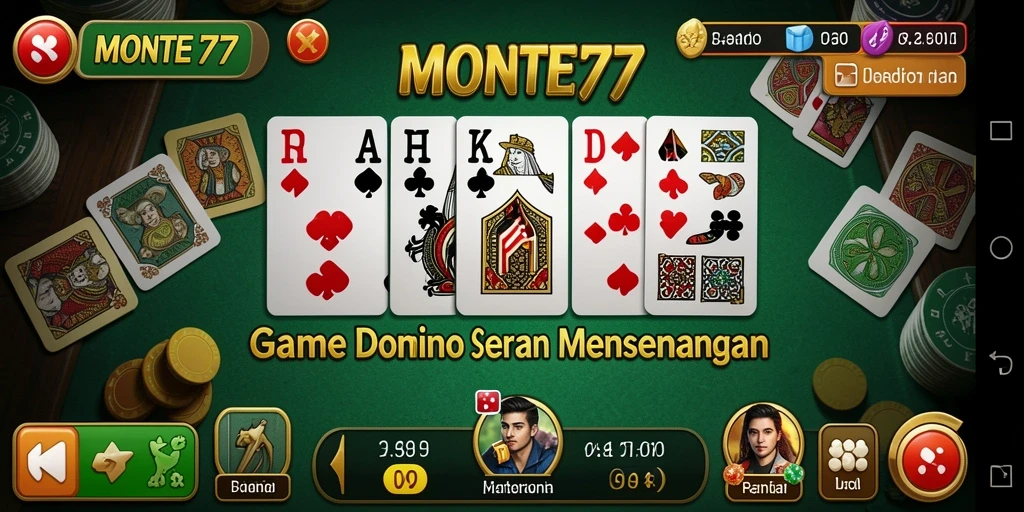 Screenshot gameplay MONTE77 menampilkan keseruan permainan Domino.