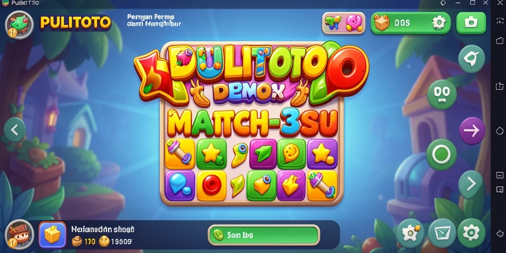 Tampilan gameplay menarik dari PULITOTO dengan elemen Match-3 yang seru.