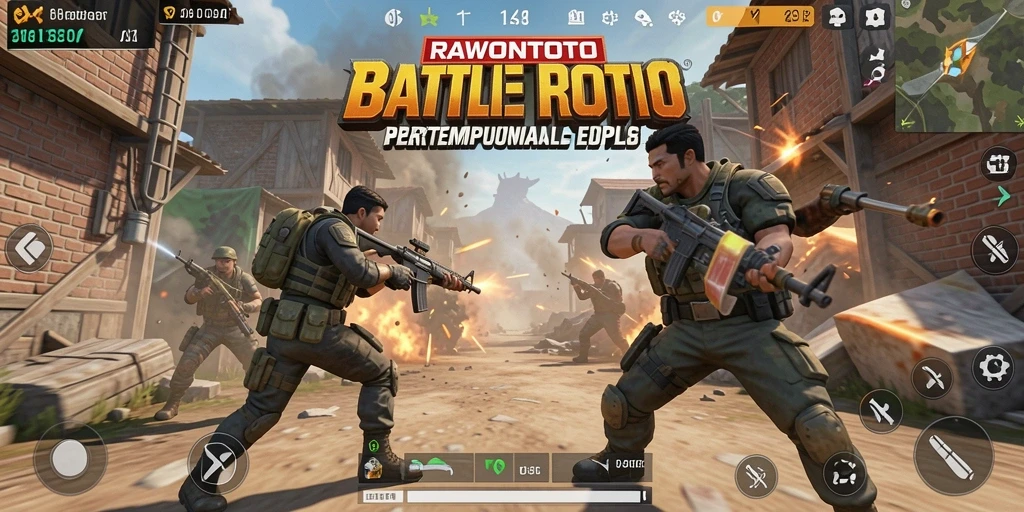 Screenshot menampilkan pertempuran intens dalam game RAWONTOTO.