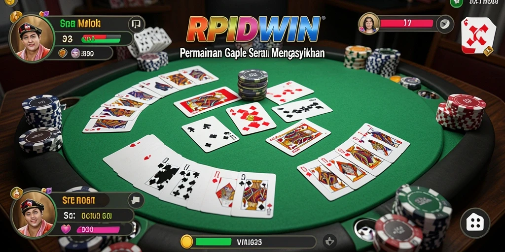 Gameplay seru RPIDWIN dalam permainan Gaple yang menantang.