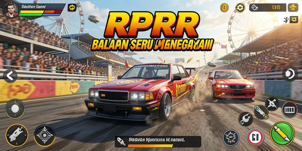 Tampilan gameplay RPRR yang seru dan mendebarkan saat balapan.