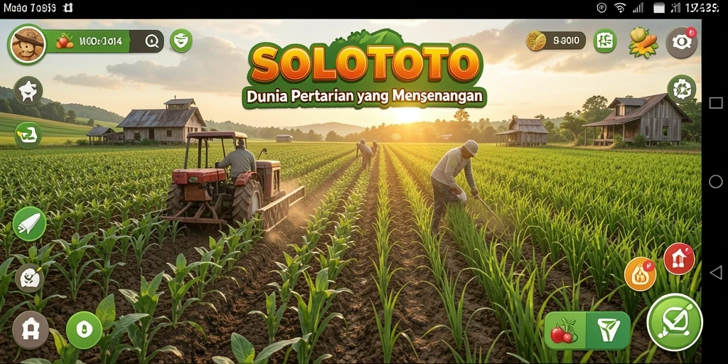 Tampilan gameplay SOLOTOTO yang menawan dengan elemen Farming.