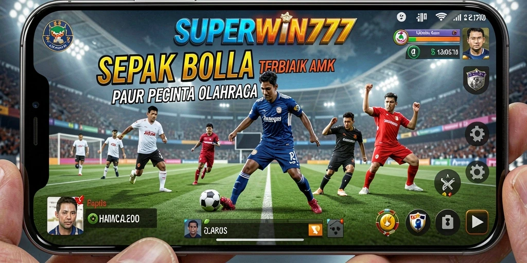 Gameplay SUPERWIN777 yang menarik dengan aksi sepak bola seru.