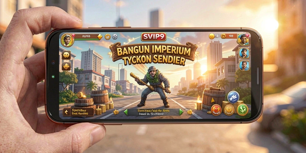 Tampilan gameplay SVIP9 yang menampilkan pengelolaan bisnis Tycoon.