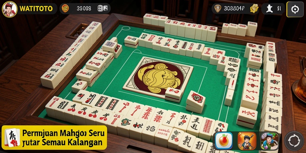Screenshot utama WATITOTO menampilkan gameplay Mahjong yang menarik.
