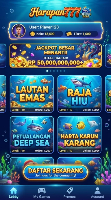 Tampilan utama aplikasi harapan777 dengan berbagai kategori aplikasi.